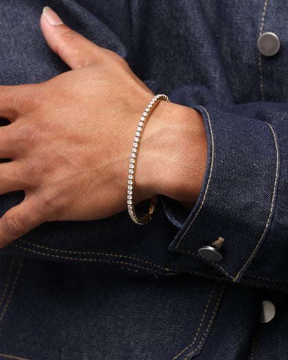 Guess Mainline Gold Tennis Logo Bracelet Multi