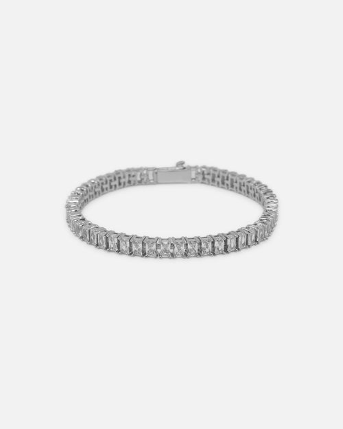 Saint Morta Iced Baguette Bracelet Iced White Gold