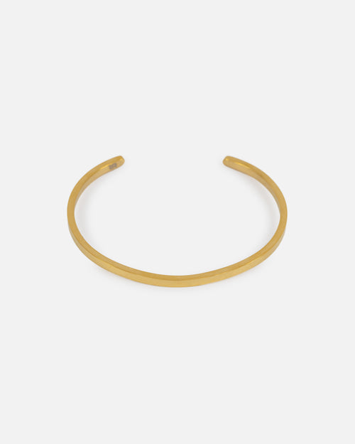 Saint Morta 3mm Adjustable Open Cuff Bracelet Gold