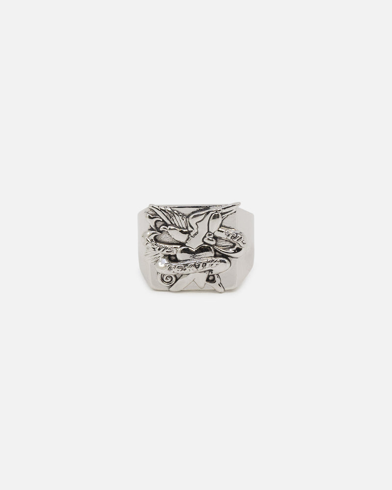 Ed Hardy Heart & Dagger Ring Silver
