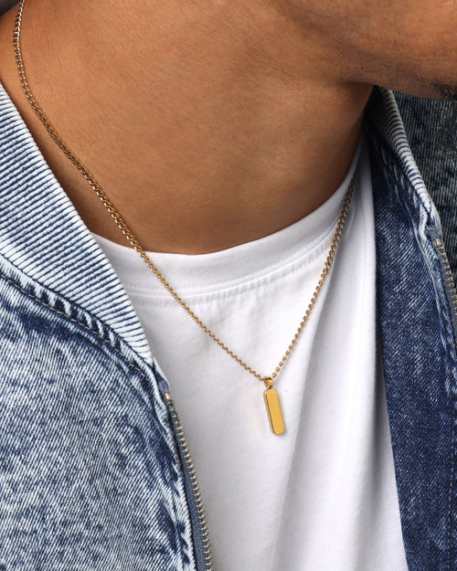 Saint Morta Bar Totem Pendant Chain Gold