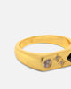 Saint Morta Iced Stars Signet Ring Gold