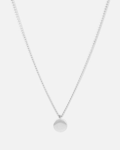 Saint Morta Round Totem Pendant Chain White Gold