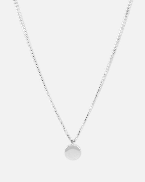 Saint Morta Round Totem Pendant Chain White Gold