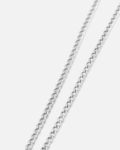 Saint Morta Round Totem Pendant Chain White Gold