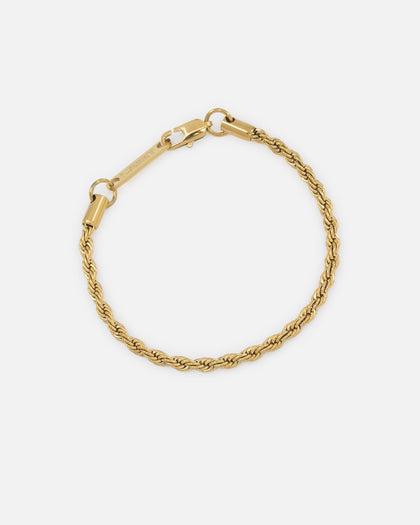 Saint Morta Cross Pendant Rope Chain & Bracelet Bundle Gold