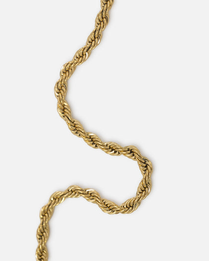 Saint Morta Cross Pendant Rope Chain & Bracelet Bundle Gold