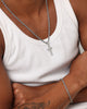 Saint Morta Cross Pendant Rope Chain & Bracelet Bundle White Gold