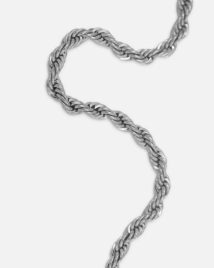 Saint Morta Cross Pendant Rope Chain & Bracelet Bundle White Gold