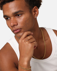 Saint Morta Miami Cuban Chain & Bracelet Bundle Gold