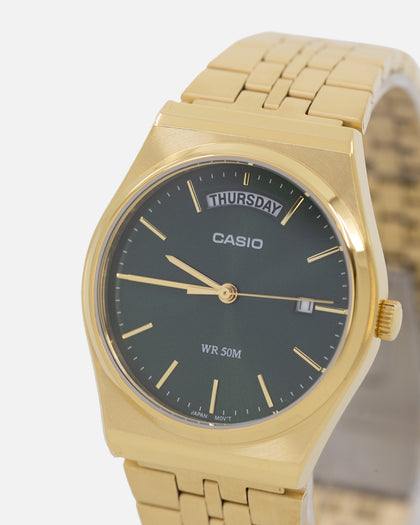 Casio MTPB146G-3A Watch Green/Gold