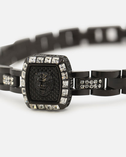 Guess Mainline 16mm Lion Crystal Bracelet Silver