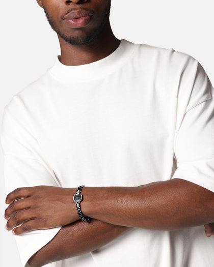 Guess Mainline 16mm Lion Crystal Bracelet Silver