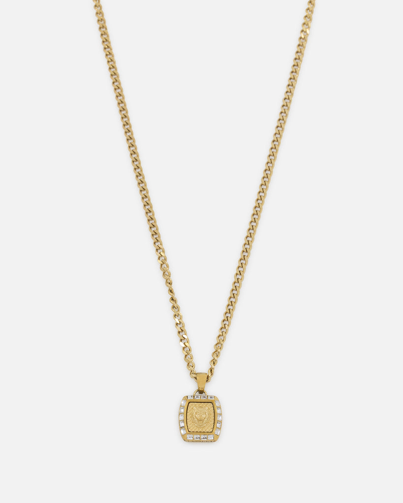 21'' Lion Charm Necklace 15.5mm in Gold main image 0