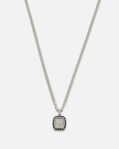 Guess Mainline 21" Lion 16mm Charm Necklace Silver