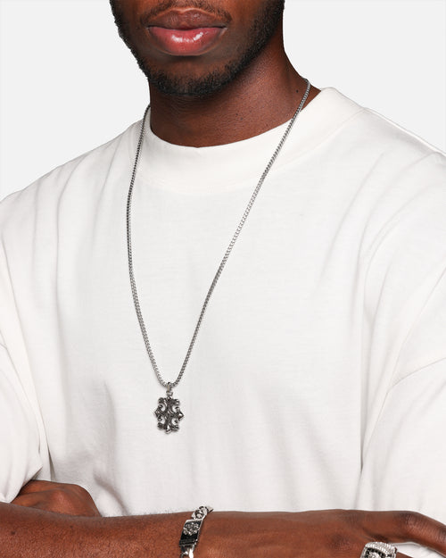 Guess Mainline 26" 4G Rebel Charm Necklace Silver