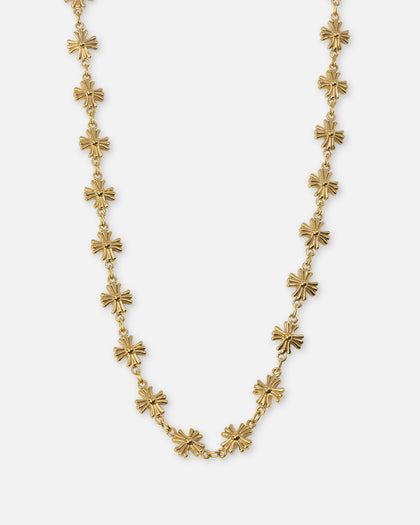 Saint Morta Chrome Cross Chain Necklace Gold