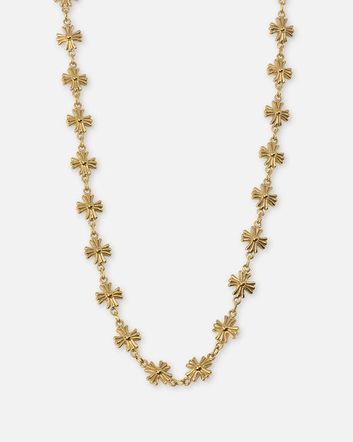 Saint Morta Chrome Cross Chain Necklace Gold