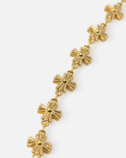 Saint Morta Chrome Cross Chain Necklace Gold