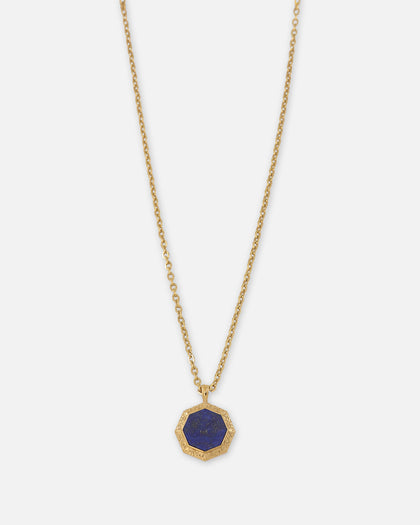 Saint Morta Lapis Octagon Pendant Chain Gold