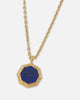 Saint Morta Lapis Octagon Pendant Chain Gold
