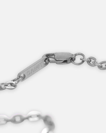 Saint Morta Lapis Octagon Pendant Chain White Gold