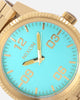 Nixon Corporal Stainless Steel Watch Gold/Turquoise