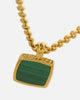 Saint Morta Malachite Pendant Chain Gold