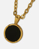Saint Morta Onyx Round Pendant Chain Gold