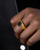 Saint Morta Onyx Square Ring Gold