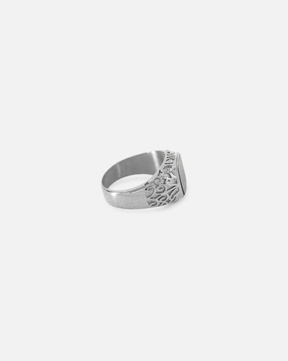 Saint Morta Onyx Square Ring White Gold
