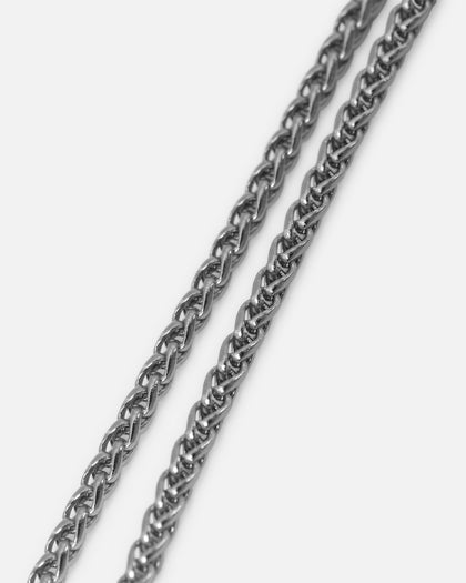 Saint Morta 2MM Palm Chain Bracelet White Gold