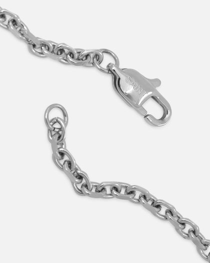 Saint Morta Onyx Clover Necklace White Gold