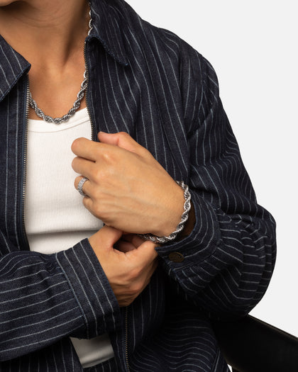 Saint Morta 8mm Rope Chain Bracelet White Gold