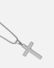 Saint Morta Textured Cross Pendant Chain White Gold