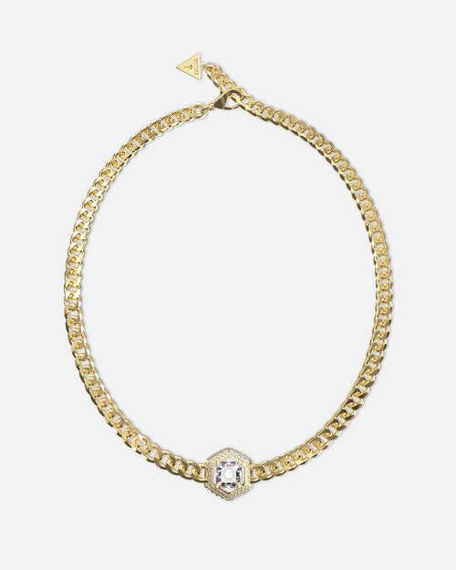 Guess Mainline Women's Lioness Queen Octagon Necklace Gold