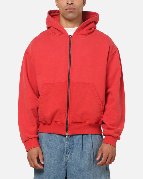 American Thrift Zip Hoodie Washed Red