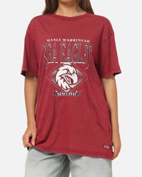 Bleacher Athletic Manly Warringah Sea Eagles Adult Washed Team T-Shirt Maroon