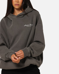 Saint Morta Studios Logo Boxy Hoodie Washed Black
