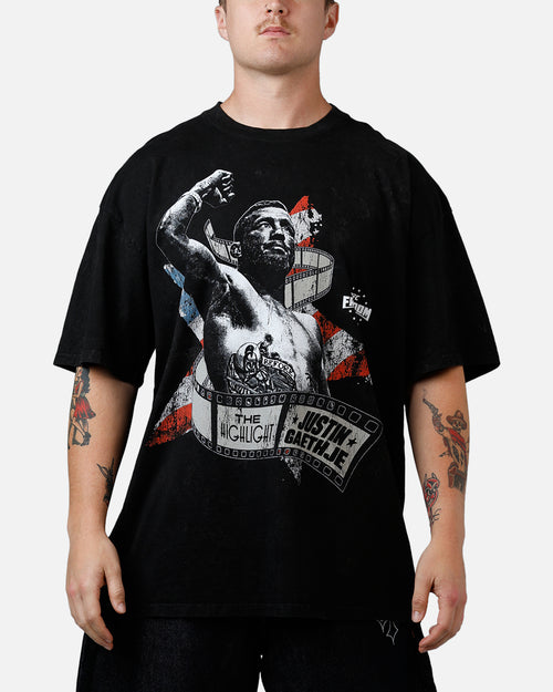 UFC By Culture Kings UFC 250 Justin Gaethje T-Shirt Black Acidwash
