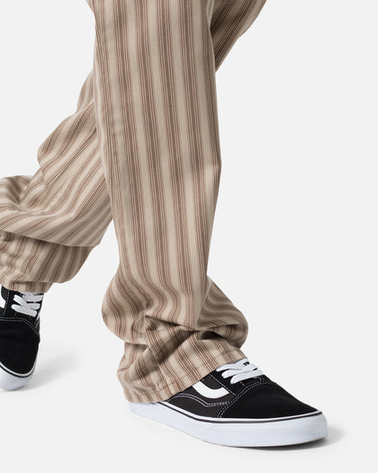 MNML B389 Striped Flare Pants Brown