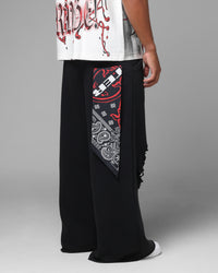 Loiter Destruct Sweat Pants Washed Black