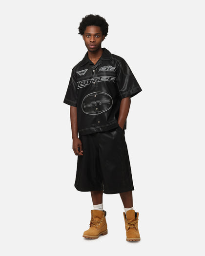 Loiter Motor PU Leather Shorts Black