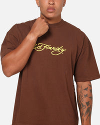 Ed Hardy Koi T-Shirt Brown