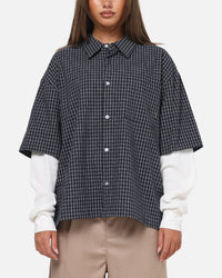 Carre Archive Layered Shirt Navy Plaid