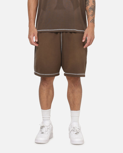 New Era Acid Wash Fleece Shorts Brown