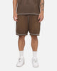 New Era Acid Wash Fleece Shorts Brown