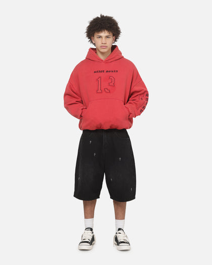Saint Morta Requiem Boxy Hoodie Vintage Washed Red