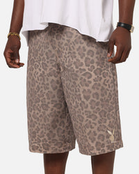 Playboy All Over Print Shorts Leopard Beige