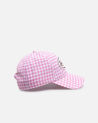 Von Dutch Distressed Plaid Dad Snapback Pink